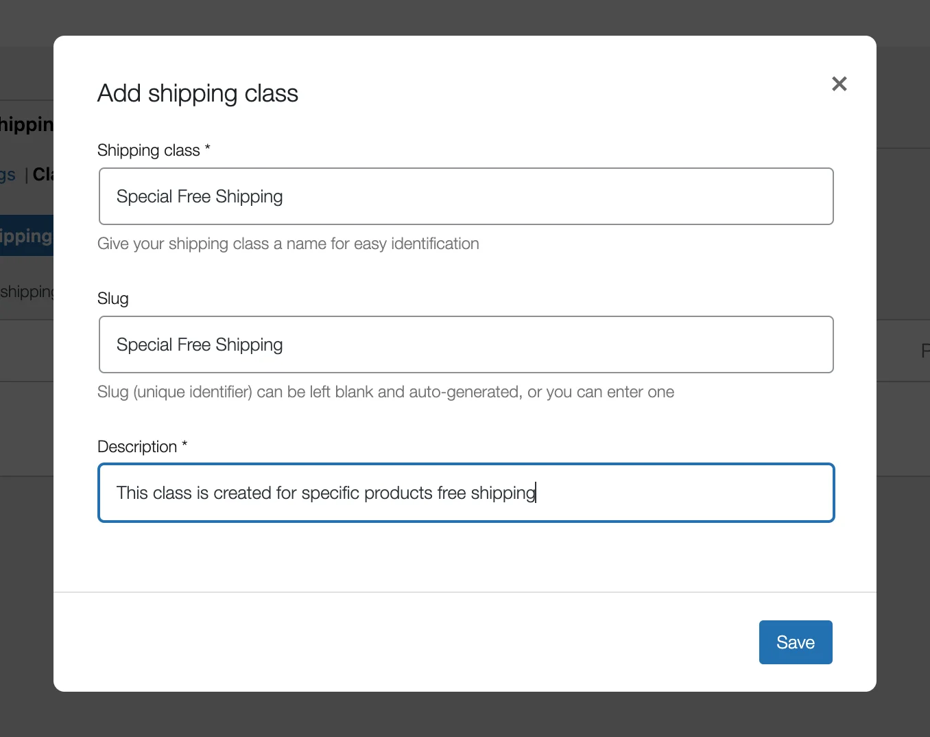 step 2 for Set up Free Shipping for Specific Products