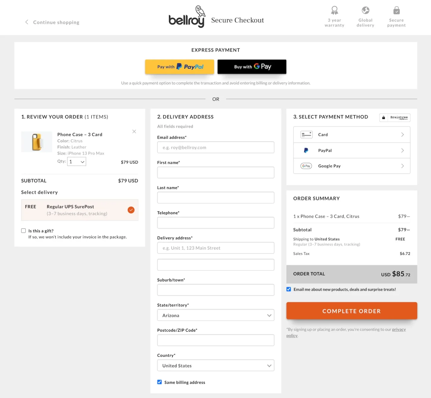 WooCommerce one step checkout template