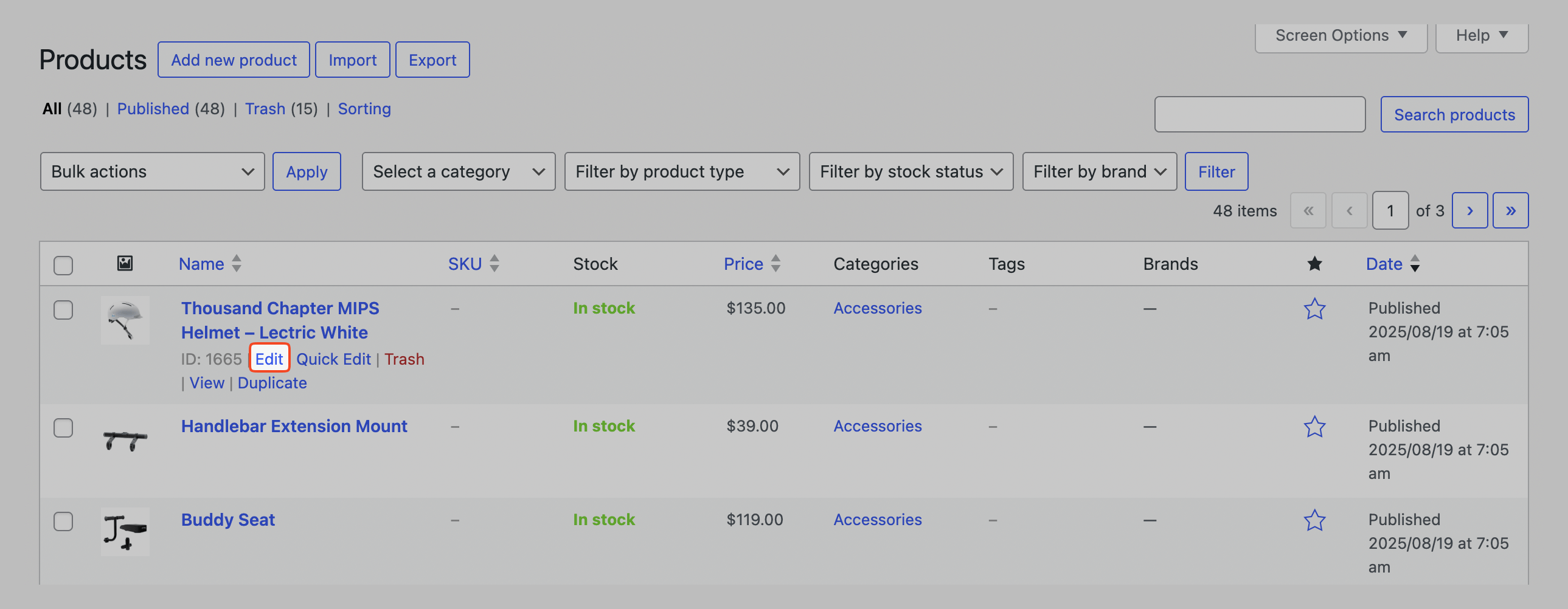 This image shows how to Edit a Product in WooCommerce