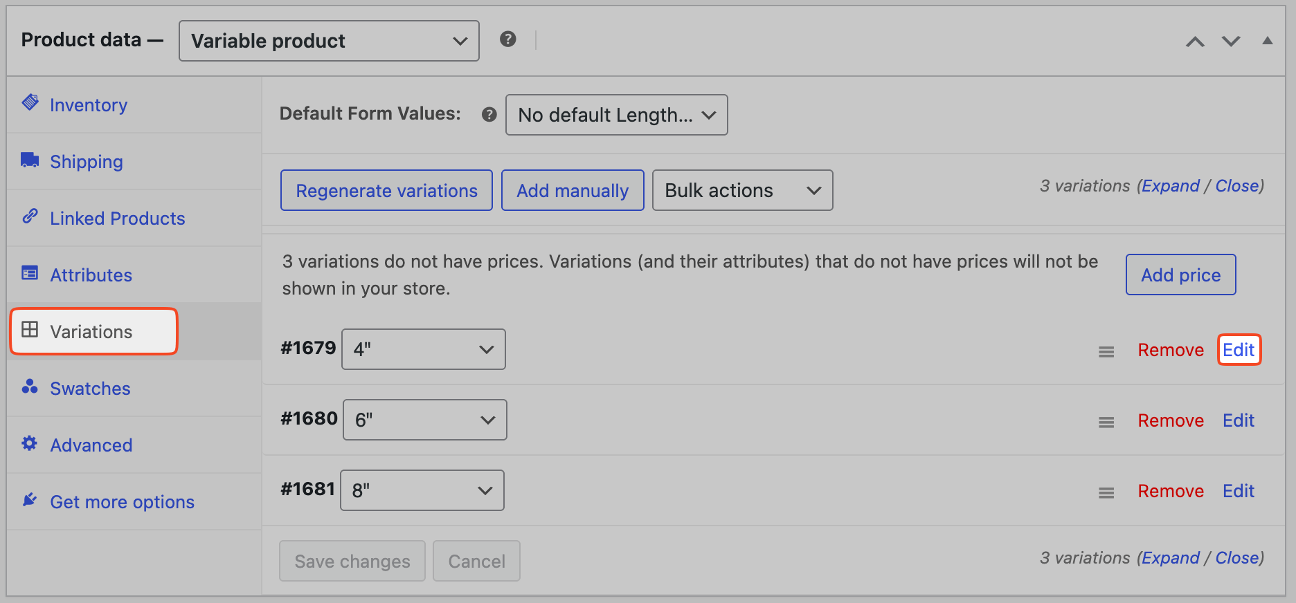 This image shows how to track variable product stock in WooCommerce