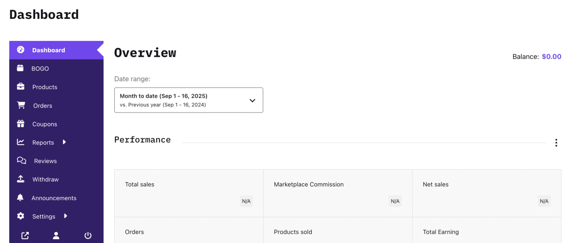 This image shows the Dokan vendor Dashboard