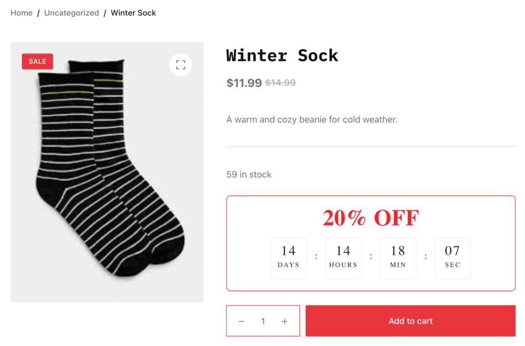 This image shows what the customers see at the product page